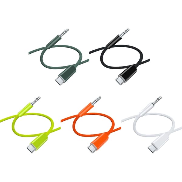 Standard USB C til 3,5 mm lydkabel for sømløs musikk- og samtalekvalitet White