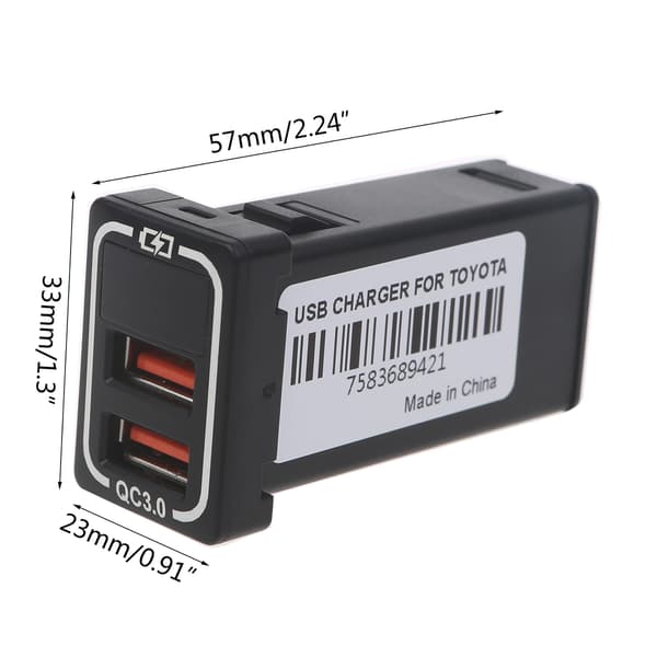 Dobbelt QC3.0 USB-interface-stik Hurtig biloplader til mobiltelefoner LED Blue