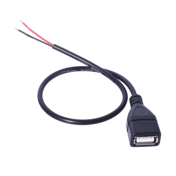 USB Strømkabel USB Han til 2-Pin Bare Ledning Åben Ende Strømkabel til LED Ventilator Kamera Tilbehør Male head
