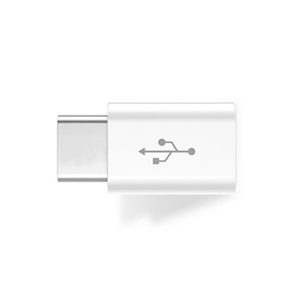 USB C hunn til hann-adaptere, Type C til MicroUSB ladekabel laderadapter Classic white