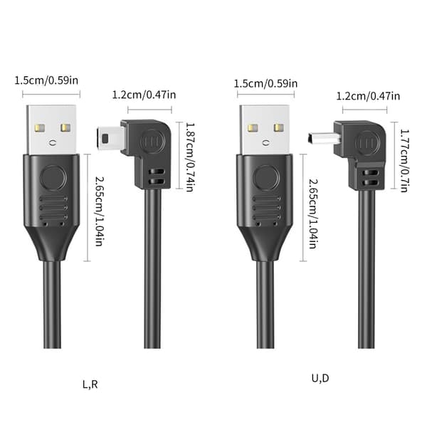 USB2.0 Han til Mini USB Han Stik Forlængerledning Dataoverførselslinje til MP3 15cm - Up