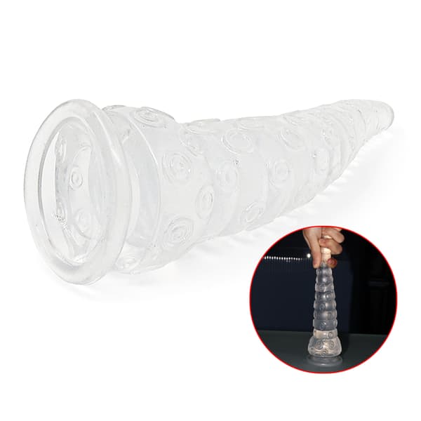 Bläckfisk Butt Plug med Stark Sugkopp G-punkt Massager Prostatastimulator Black L