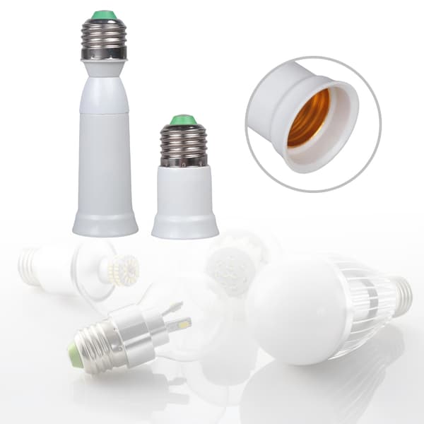2 STK E27 Lampefatningsforlænger E27 Lysfatning Egnet til LED-pærer 65mm