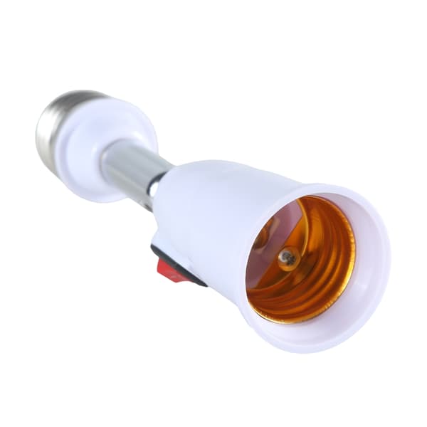 E27 Medium Base Socket-konvertere Forlengelse 180 graders roterbar lyspæreadapter for E27 LED, glødelampe, vifte