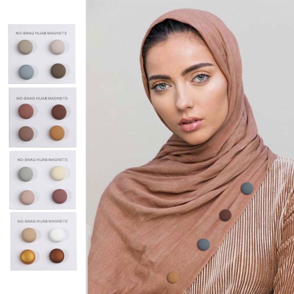 4 st glänsande premium stark hijab magnetnålar Multi-Use hijab brosch smycken B