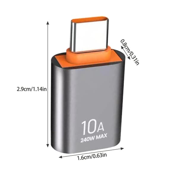 Snabb synkronisering USB Typ C till USB3.0-adapter Laddning och dataöverföring för telefon Black