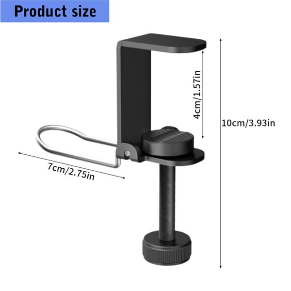 Dobbeltkrog Design Headsetholder til Kontorbord og Boligindretning Black - Double hook