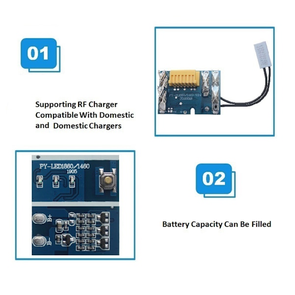 21V Nominell Spänning 18V Batteri Chip PCB Kretskort Batteriladdning för Skyddskretskort med Överladdningsskydd