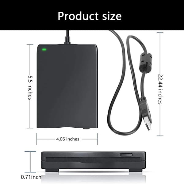 USB 3,5 tommer ekstern diskettedrev til software