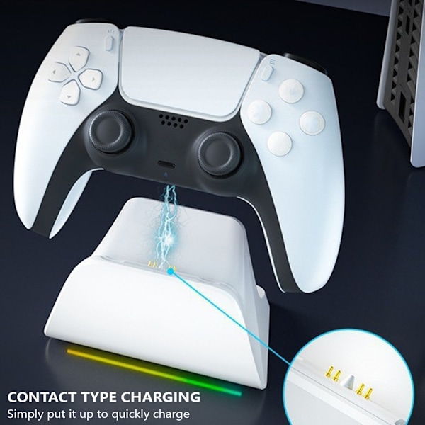 Laddningsstation för P5 Trådlös Spelkontroll Enkel Gamepad Laddningsställ Dockningsstation Joystick Tillbehör White
