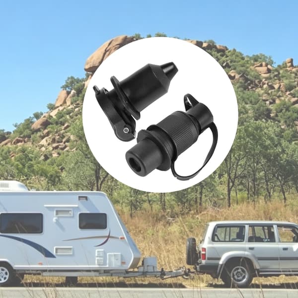 Sort ABS 3-polet elektrisk stik til campingvogne, autocampere og trailere null - Socket