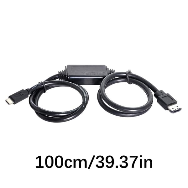 USB 3.0 Type C - eSATA -sovitinkaapeli 5 V:n teholähdöllä ulkoisille HDD SSD- ja ODD-levyille