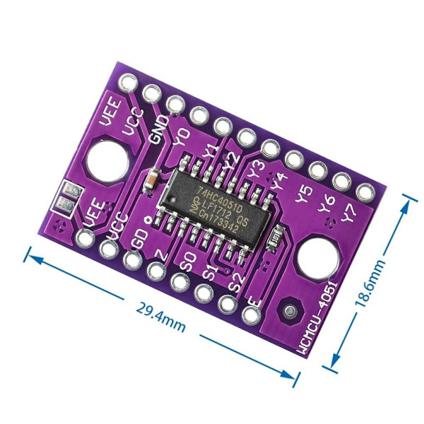 Hurtigt skiftende analog multiplexer-vælgermodul til sensorers dataindsamling 2pc