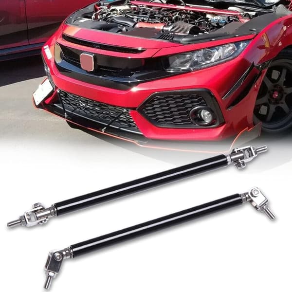 Justerbara Splitter Struts Rods för säker läppsplitter och diffusormontering Black 200mm