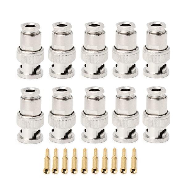 10 st RG58 BNC Hanplugg för CCTV Säkerhet Koaxial Koppling Video BNC-kontakt