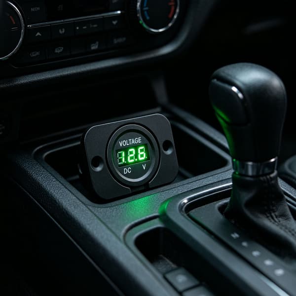 Universell 12V 24V LED Digital Spenningspanel Digital Voltmeter For Bil Og Bobiler Red
