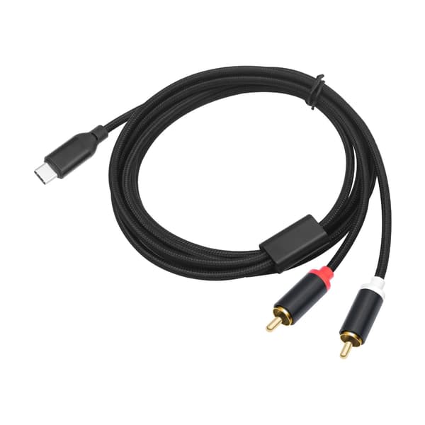 Holdbar USB C til 2RCA Y Splitter Lydkabel til hjemmelyd Bilstereo 3m