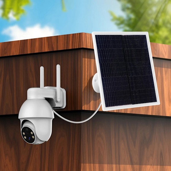 Solpanel för övervakningskamera, 6W Solpanel Typ-C, Kamera Solpanel för uppladdningsbart batterikamera White