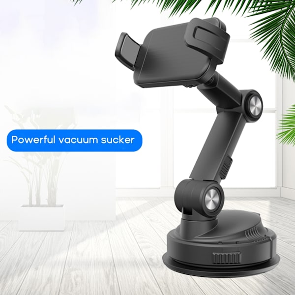 Telefonhållare Bil Centerkonsol Stack Hållare Sug Stöd Klämma Fäste Hand-Free Gray