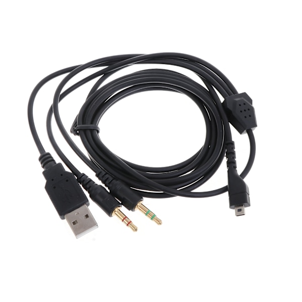 Ersättningskabel USB 3,5 mm mikrofon ljudkabel hörlurar kabel PVC mjuk hållbar tråd för SteelSeries Arctis 3 5 7 Pro hörlurar