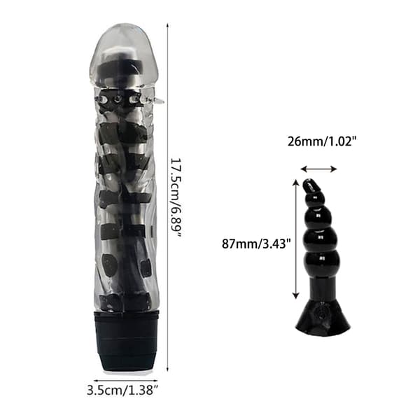 Dildos Vibrator Analplugg Kombination Butt Plug Massager Pärla G-punktsstimulator Pink