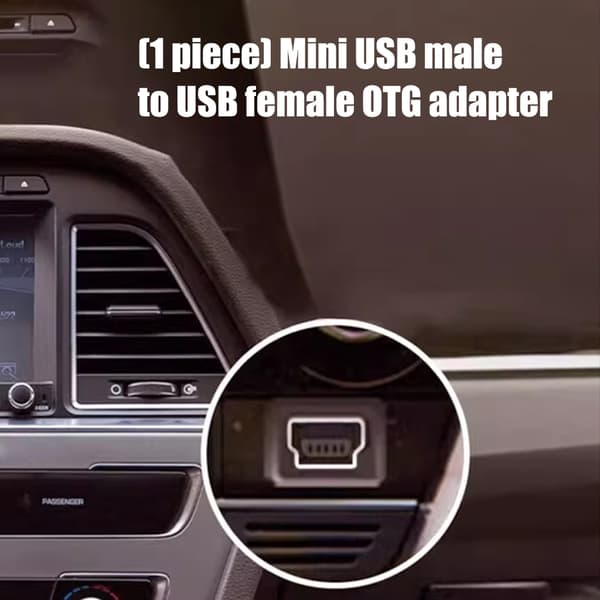 Holdbarhed PVC og metal Mini USB til USB OTG-adapter til elektronisk enhed null - AV3 03 left bend