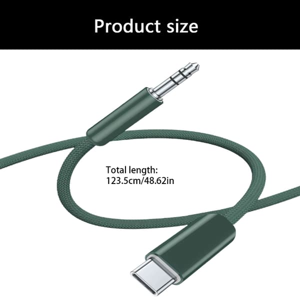 Standard USB C til 3,5 mm lydkabel for sømløs musikk- og samtalekvalitet O