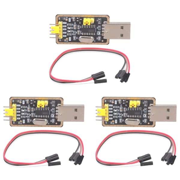 Plassbesparende CH340G RS232 USB til TTL seriell grensesnittmodul for mikrofon 3pc
