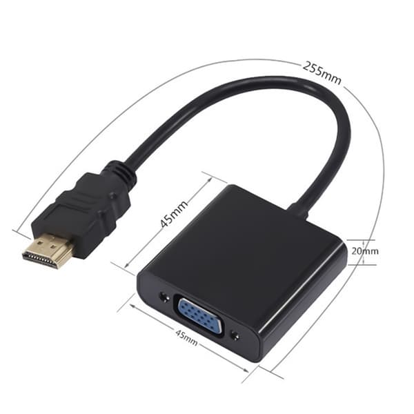 Holdbare HDMIs til VGA-adapter for problemfri video- og lydtransmission White With audio