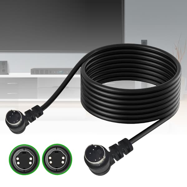 Mini Din 4 Pin Han til Han S-Video Kabel Stikledning til Videokameraer Bærbare Computere 0.5m - Double bend