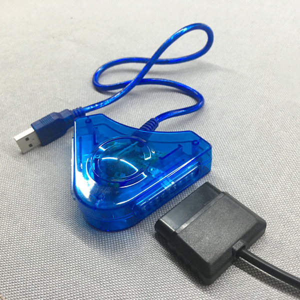 USB-spelkontroll Adaptor Dubbel Port Kontroller till PC USB Konverteringsadapter Stöd för Windows XP, VISTA, WIN7 (32 bit) för PS1/för PS2