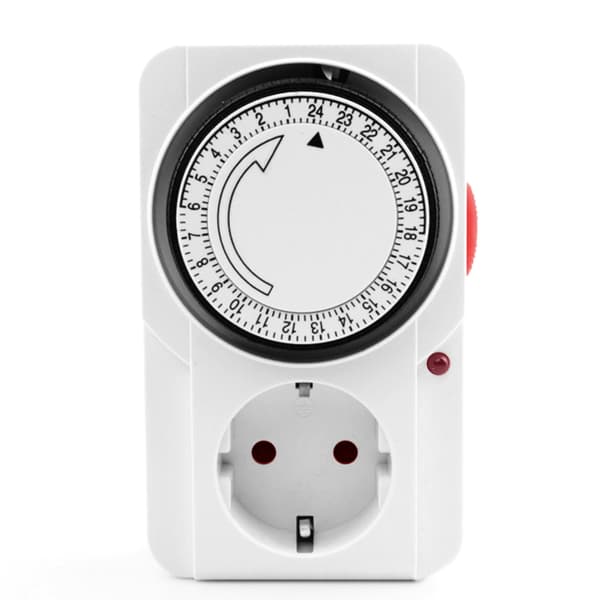 Stikdåse-timerkontakter, 24-timers segmenttimer, lys-timerstik til styring EU Plug