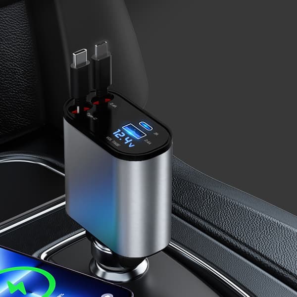 Infällbar billaddare Snabb billaddare PD20W Infällbar kabel USB C
