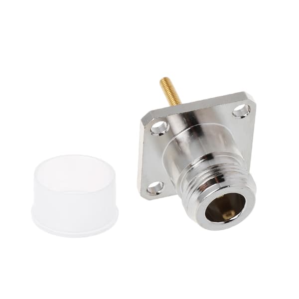 Messing N Hun Jack Stik med 4 Huls Flange Montering Chassis RF Adapter Lang S