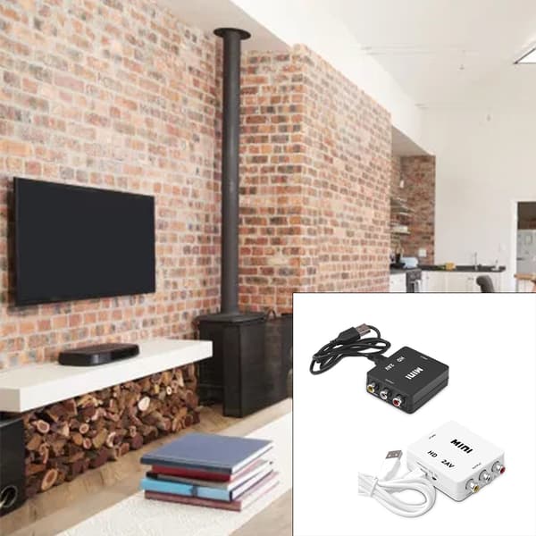 Multifunktionel HDMI-kompatibel til AV 3Rca til Scaler Adapter Video Composite Converter Mini Converter Box Black
