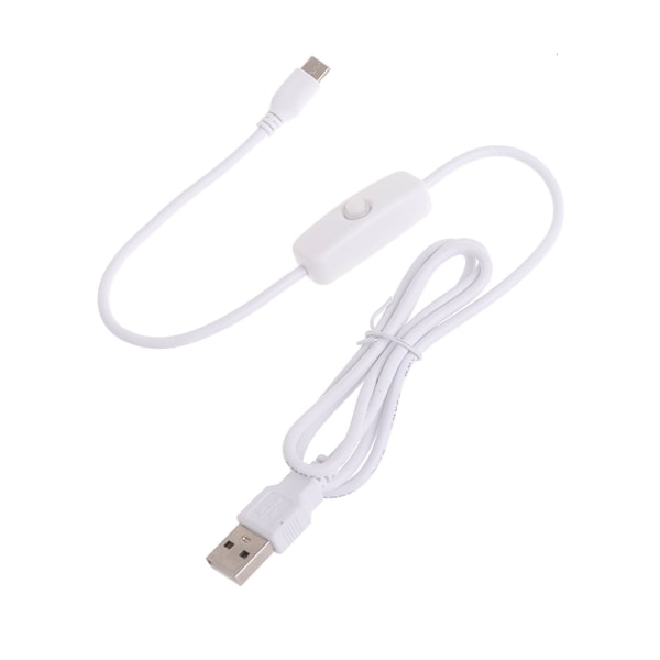 USB-kabel med strömbrytare 5V3A Typ-C till USB A Laddningskabel för Raspberry Pi 4B Black