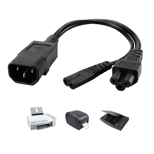 Hane C14 till Hona IEC320-C7+C5 Y-delare Strömkonverterare Kabel Förlängningsledning