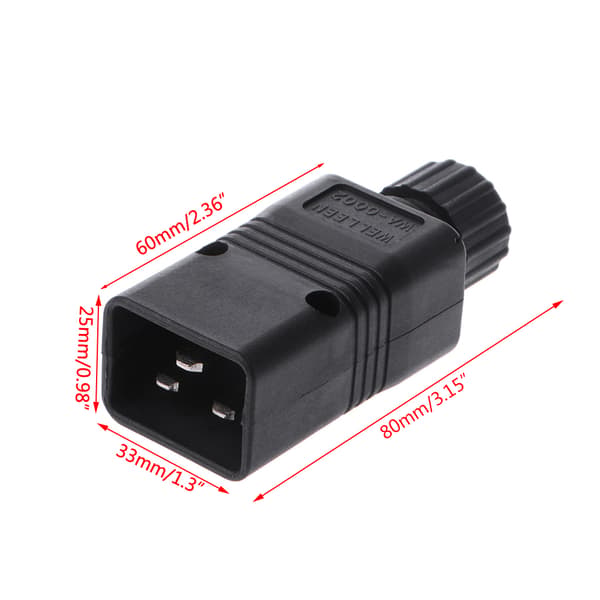 IEC 320 C20 Han Stik Strøm AC Strømstik Computer 16A 250V