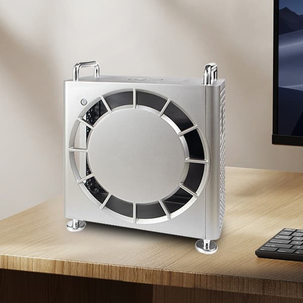 Skrivebordsstander til Mini Desktop Vertikal Holder Fuld Beskyttelse Nem Installation Silver