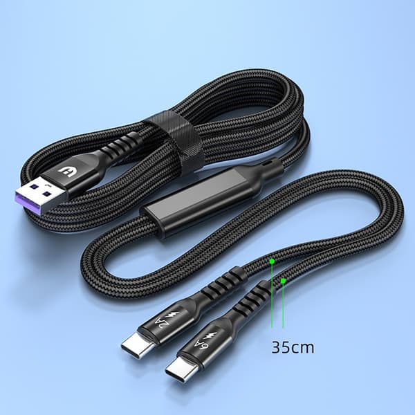 Multi Laddningskabel USB C Splitter Kabel 2 i 1 Snabbladdningssladd 2 Typ C