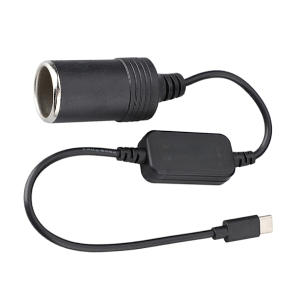 Fordonsströmomvandlare USB C till 12V Cigarettändaruttag Adapter för Elektronik