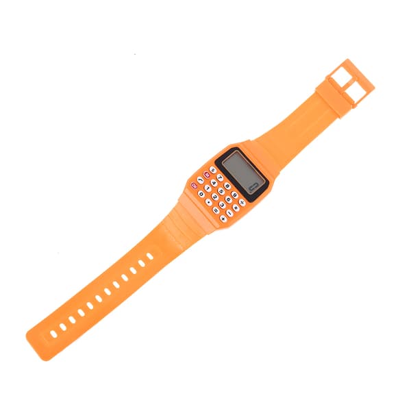 Fad Barn Silikon Dato Multifunksjonell Elektronisk Kalkulator Armbåndsur for Barn Black