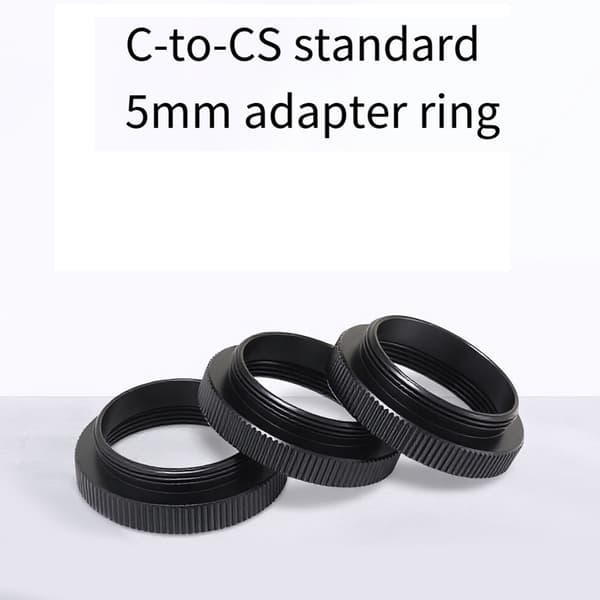 Højpræcisions aluminiumslegering C til CS linseadapterringe til industrikameraer og maskinsynssystemapplikationer null - 7mm