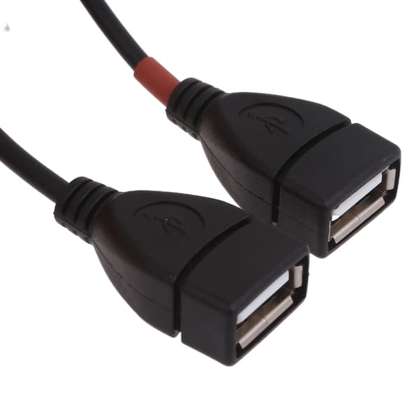 USB-forlængerkabel med dobbeltafbrydere til opladning - én port til dataoverførsel 1m