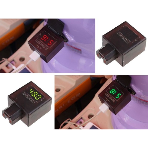 Elcyklar EVVoltmeter Digital Voltage Meter Tester med USB Charger Socket Green