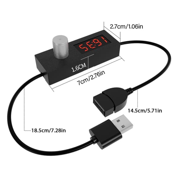 Digital USB Nedräkningstimer Kopplingskabel med Automatisk Avstängningsfunktion
