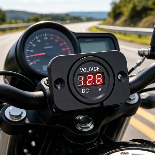 Universell 12V 24V LED Digital Spenningspanel Digital Voltmeter For Bil Og Bobiler Red