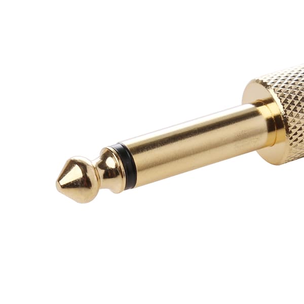 1/4\" 6,35 mm MONO Jack Hane till Hane Kopplingsplugg Adapter för Gitarr Effekter Pedal Gold