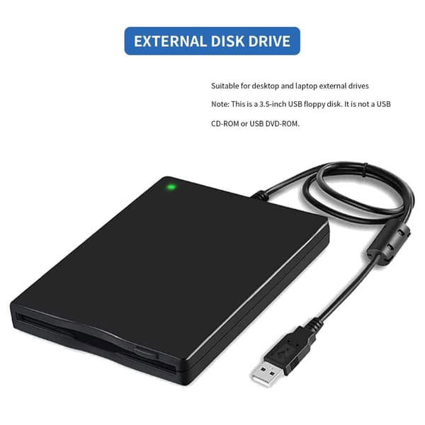 USB 3,5 tommer ekstern diskettedrev til software