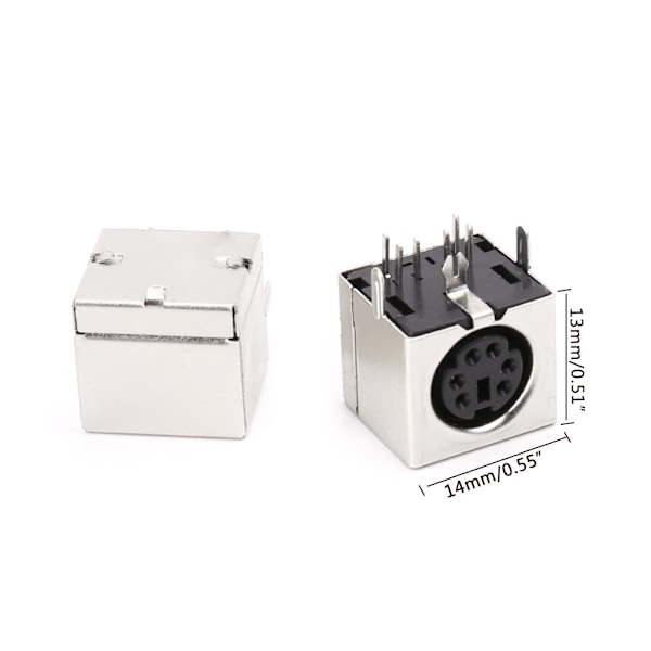 10 st Mini 6-stifts Din-uttag PS-2 Honkontakt PCB-lödkontakt PC